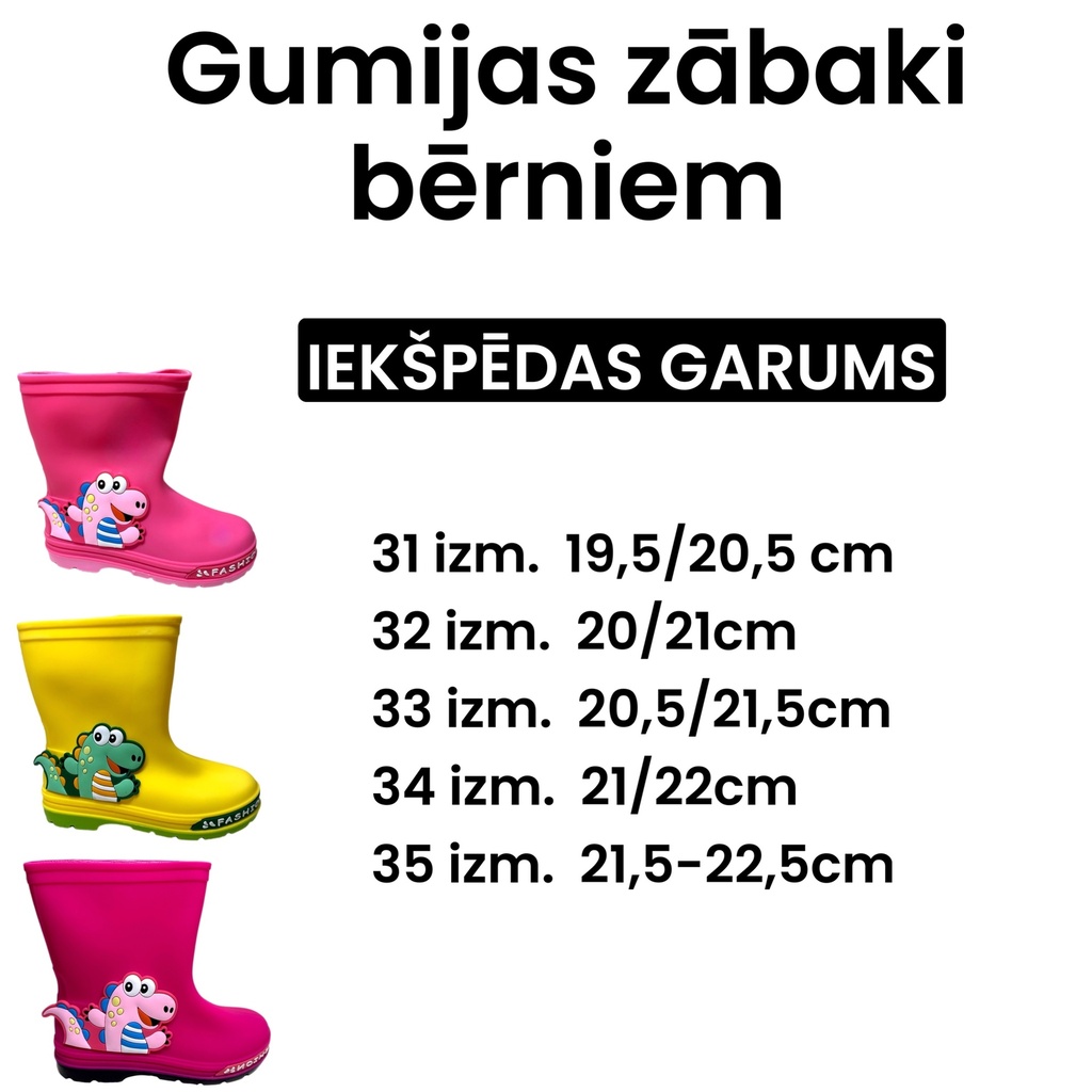 Gumijas zābacińi bērniem (zēni/meitenes)